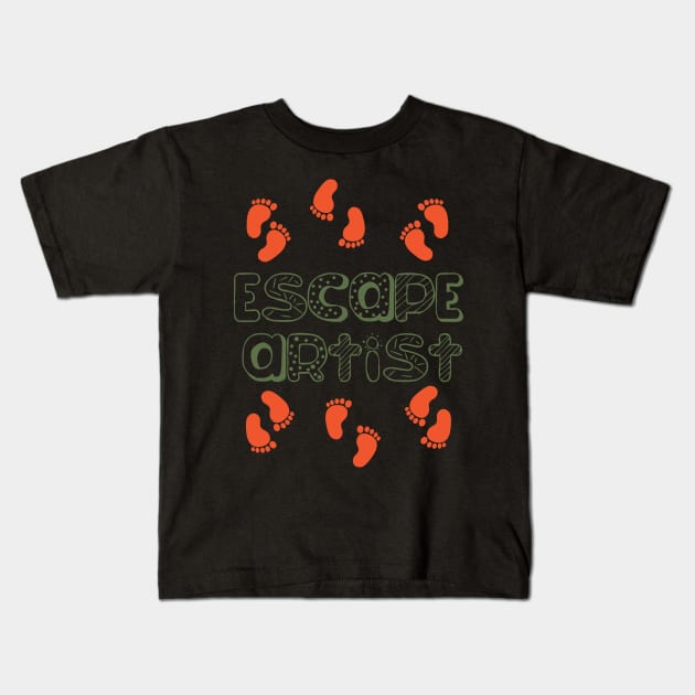 Child Escape Artist Kids T-Shirt by jslbdesigns